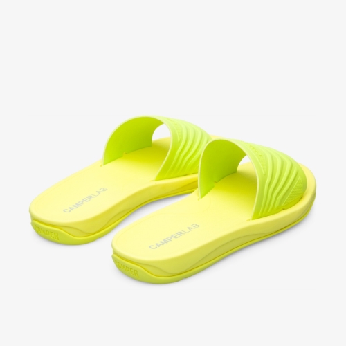 Camper Match Slides Neon Yellow - Mens Singapore VHDODB-010